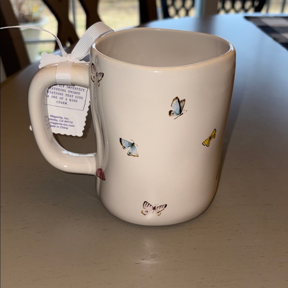 Rae Dunn White 'Have Faith' Mug with Butterfly Accents - Picture 3 of 5